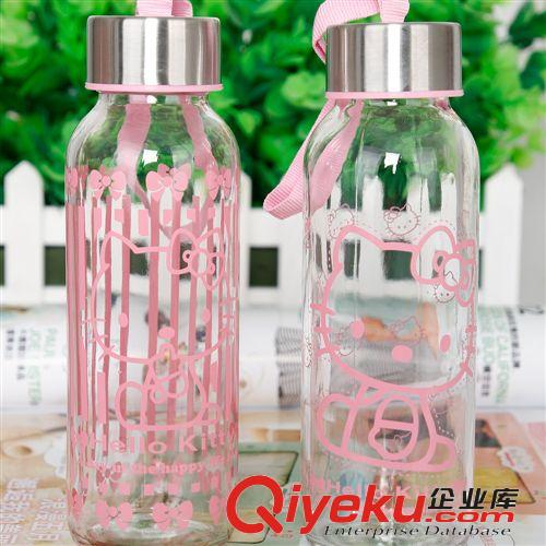 廠家批發(fā)hellokitty透明玻璃杯子KT貓凱蒂貓密封防漏創(chuàng)意個(gè)性水杯原始圖片2