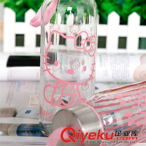廠家批發(fā)hellokitty透明玻璃杯子KT貓凱蒂貓密封防漏創(chuàng)意個(gè)性水杯原始圖片3