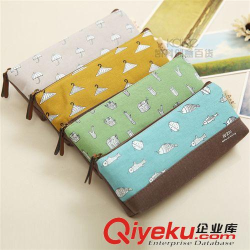 2014新款帆布筆袋韓國(guó)文具批發(fā) 素枝筆袋學(xué)生文具