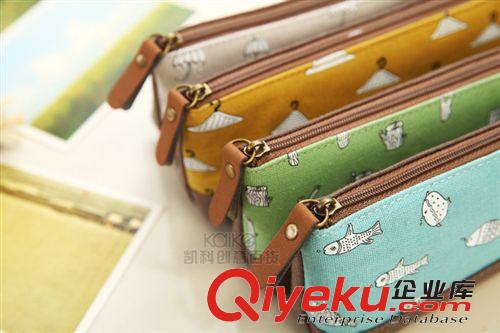 2014新款帆布筆袋韓國(guó)文具批發(fā) 素枝筆袋學(xué)生文具原始圖片3