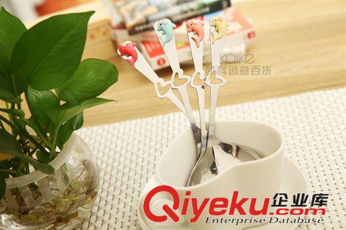 精致個性海豚勺子 創(chuàng)意兒童不銹鋼長柄勺子原始圖片3