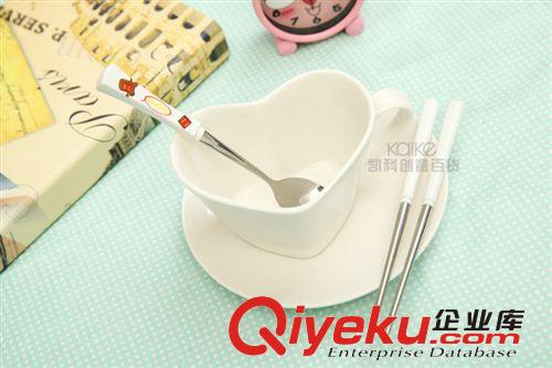 新款仿陶瓷勺子筷子 學(xué)生餐具套裝批發(fā) 卡通可愛餐具二件套原始圖片3