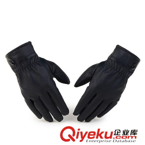 男士手套 冬天保暖皮手套 休閑商務(wù)PU手套 防風(fēng)防寒仿鹿皮手套原始圖片2
