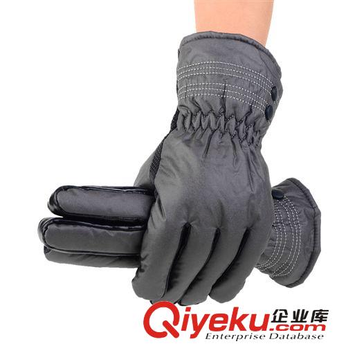 男士手套 騎車運(yùn)動(dòng)防滑手套 冬天保暖加厚手套 雙紐扣收口手套原始圖片2