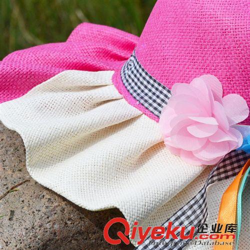 女童三色拼接熱帶田園風(fēng)兒童帽子 小花朵帽子原始圖片2