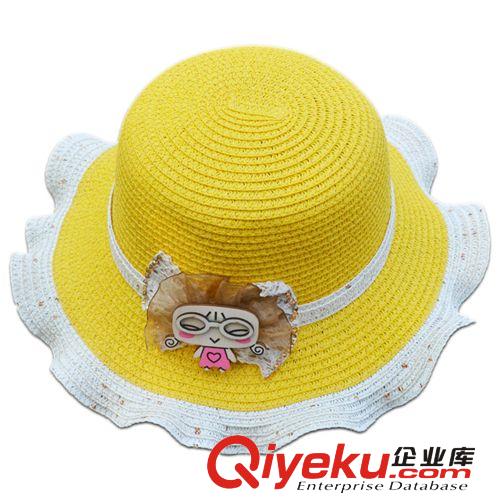 兒童帽子 春夏女帽 荷葉邊卡通小美女韓版太陽帽 寶寶帽子遮陽帽