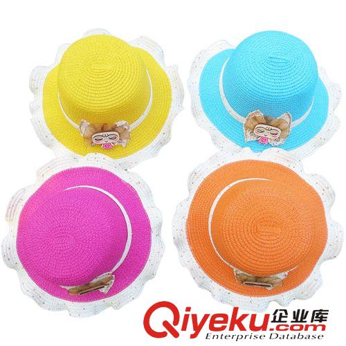 兒童帽子 春夏女帽 荷葉邊卡通小美女韓版太陽帽 寶寶帽子遮陽帽原始圖片3