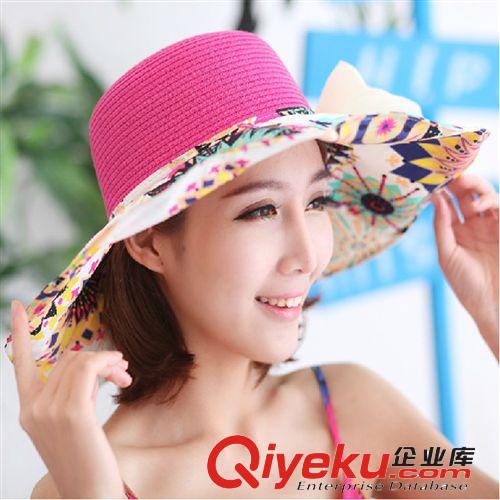 沙灘帽子 女 夏天遮陽帽 防紫外線草帽韓版太陽帽戶外防曬大沿帽原始圖片3