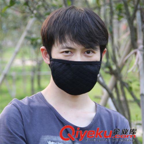 男士新款口罩 時尚立體千鳥格防護口罩 冬季保暖加厚口罩