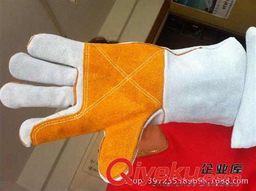 易工全棉內(nèi)襯吸汗 焊工燒焊電焊手套 勞保防護(hù)手套 純真牛皮 批發(fā)原始圖片3