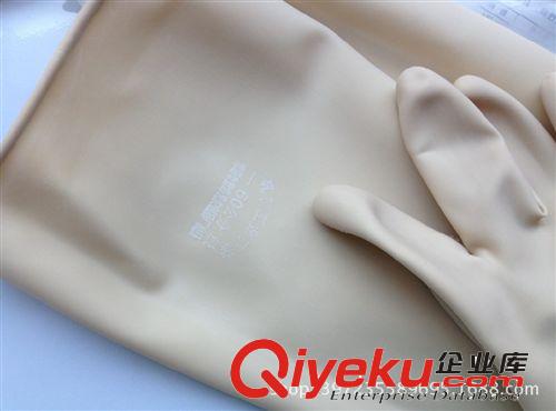 威蝶牌工業(yè)耐酸堿橡膠皮手套防酸堿乳膠勞保防護 加厚加長 60CMB原始圖片3