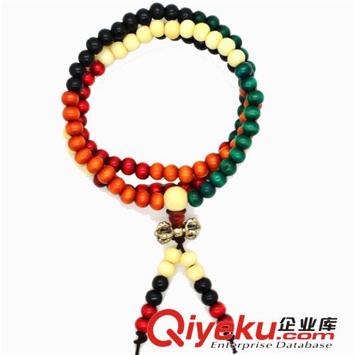 批發男女辟邪款五彩檀木108顆金剛杵佛珠手鏈 念珠手串全網{zd1}價原始圖片3