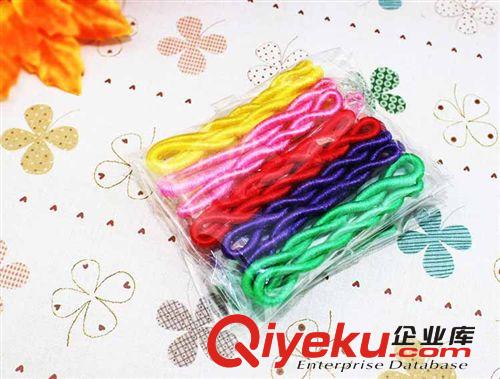 大號毛線橡皮筋 理發店盤頭發必備用具 艷紅打底發繩 2元店飾品原始圖片3