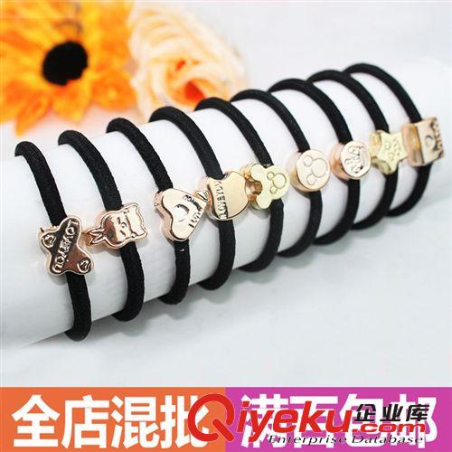 2元店飾品 新款韓版發(fā)飾 加粗型高彈力兒童發(fā)圈 多款金扣頭繩皮筋
