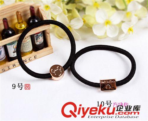 2元店飾品 新款韓版發(fā)飾 加粗型高彈力兒童發(fā)圈 多款金扣頭繩皮筋原始圖片2
