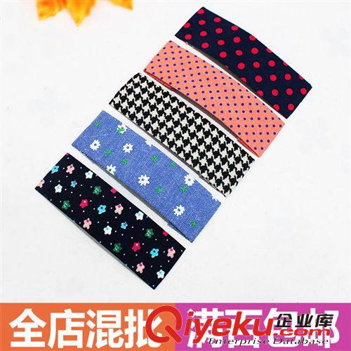 2014韓國發(fā)飾批發(fā) 印圓點波點發(fā)夾 布藝fk 韓版BB夾  2元店包郵