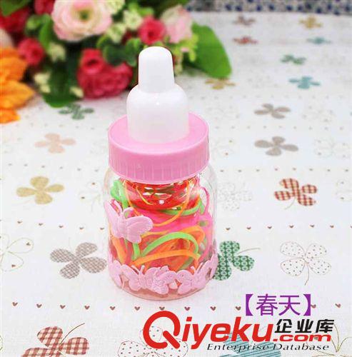 韓版不易斷皮筋 發繩 奶瓶裝糖果色兒童發圈頭繩 2元店飾品批發原始圖片2