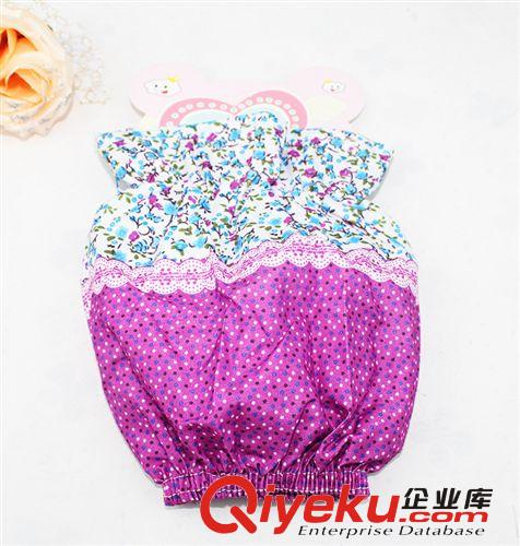 韓版田園碎花格子圓點(diǎn)蕾絲邊袖套 防污桃皮絨護(hù)袖套 廠家批發(fā)L109原始圖片2