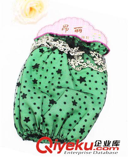 熱賣暢銷款 五角星雙層網(wǎng)紗蕾絲袖套女 黑色蕾絲雙層短款套袖L111原始圖片3