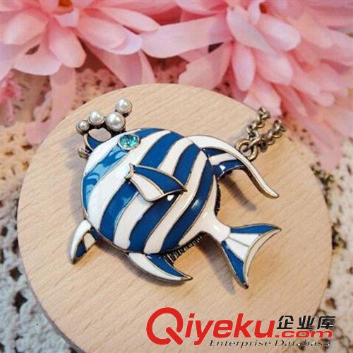 義烏飾品 韓版時(shí)尚撞色月牙百搭項(xiàng)鏈毛衣鏈胸鏈 10元店貨源 G108