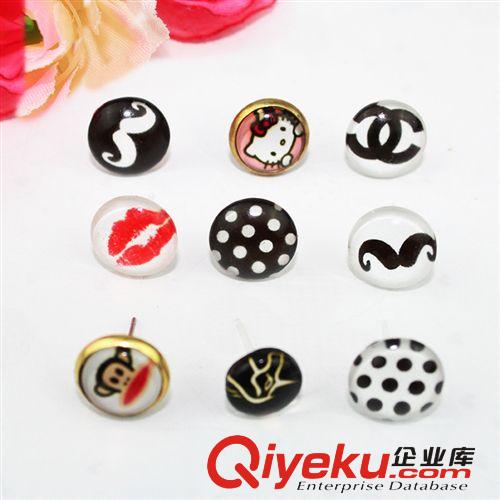 韓國(guó)飾品  多色小狐貍 耳釘 gd耳飾批發(fā) 10元店進(jìn)貨   F101