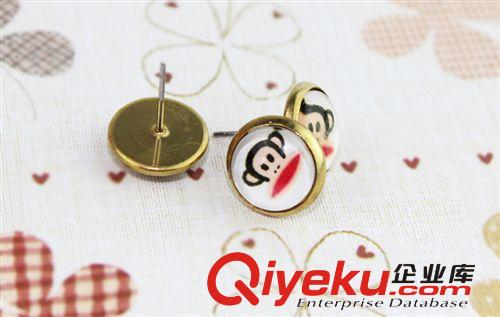 義烏小飾品廠家復(fù)古耳飾 2元店進(jìn)貨 時(shí)光寶石耳釘 韓國 gd 耳釘原始圖片2