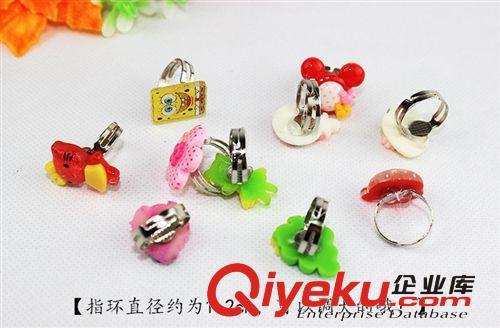韓國(guó)兒童飾品批發(fā) 兒童水鉆開(kāi)口戒指 動(dòng)物卡通 兒童糖果色戒指原始圖片2