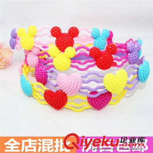 韓版兒童飾品 珍珠款頭箍批發 5顆米奇發箍 2元店 地攤包郵 B122