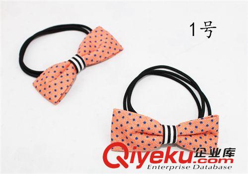 【2元店】 韓版發(fā)飾 新款布藝波點(diǎn)發(fā)圈頭繩  蝴蝶結(jié)3根線發(fā)繩批發(fā)