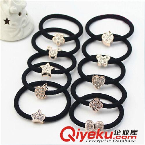 義烏發(fā)飾批發(fā) gd金扣點(diǎn)鉆頭繩 發(fā)繩 蝴蝶結(jié)發(fā)圈 2元店貨源A124