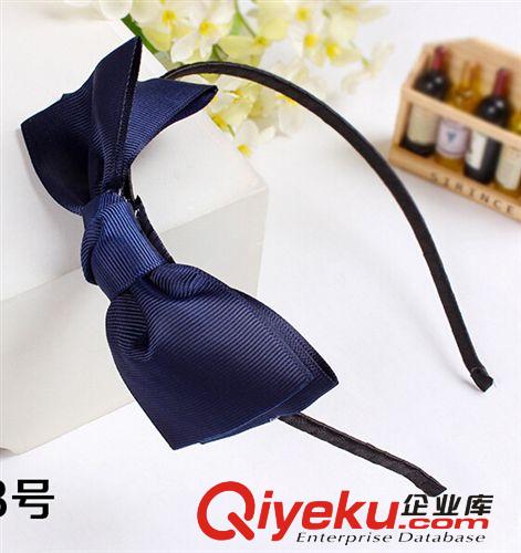 韓款雙層布藝頭箍 多色蝴蝶結(jié)頭扣發(fā)箍 頭飾發(fā)飾混批包郵 B129原始圖片2