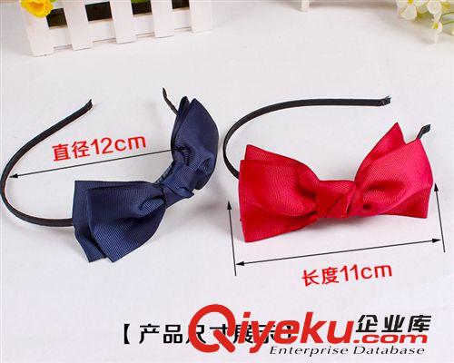 韓款雙層布藝頭箍 多色蝴蝶結(jié)頭扣發(fā)箍 頭飾發(fā)飾混批包郵 B129原始圖片3