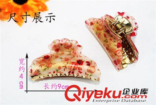 【廠家直銷】秋冬新款大號亞克力抓夾 優質低價熱銷小碎花頭飾原始圖片2