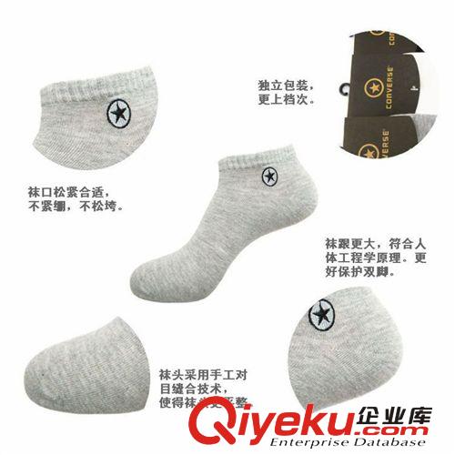 廠家直銷匡威刺繡全棉加厚男士船襪短筒純棉地攤襪子精品超值爆款原始圖片2