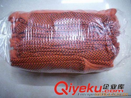 供應(yīng)花園手套勞保用品 黃色帆布點(diǎn)塑手套 量大從優(yōu)原始圖片3