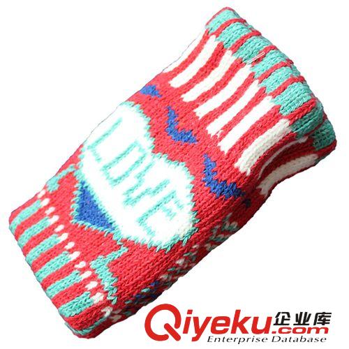 {zx1}款大餅紗毛線針織提花無(wú)指保暖手套原始圖片2