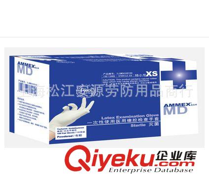 Ammex 愛馬斯 一次性 無粉醫(yī)用橡膠檢查手套（mj,麻面）