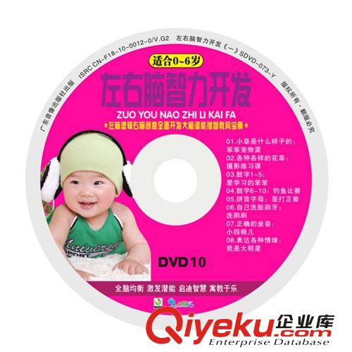 兒童光盤CD左右腦智力開發(fā)10DVD  嬰幼兒益智光碟 有聲圖像視頻