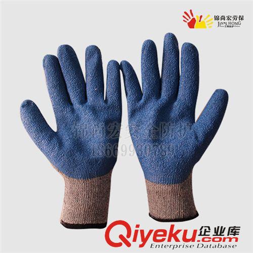 星宇L207白紗綠乳膠皺紋手套耐磨防滑 臨沂勞保防護(hù)手套批發(fā)