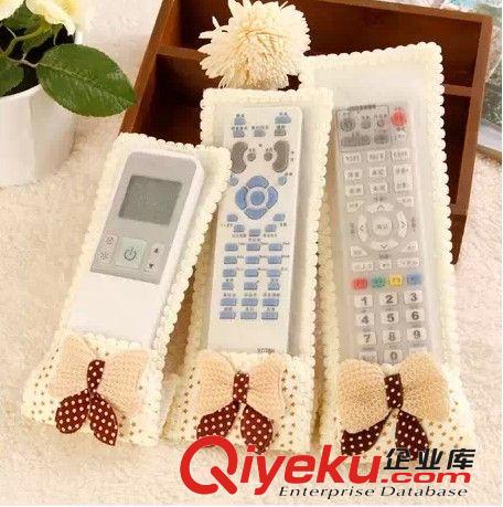 2848布藝蕾絲蝴蝶結遙控器套保護套電視空調遙控器套搖控器套原始圖片2
