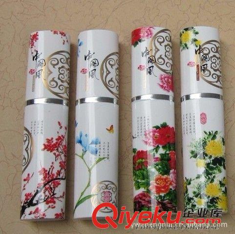 不銹鋼折疊便攜餐具套裝 花開富貴 中國風筆式三件套餐具（大號）