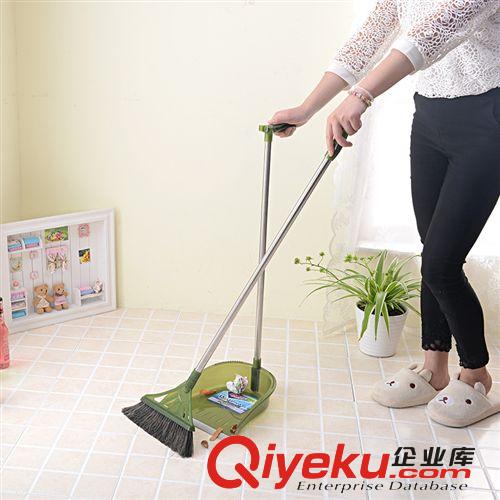 不銹鋼掃帚簸箕組合套裝撮箕木地板掃把豬鬃笤帚畚箕WH9030