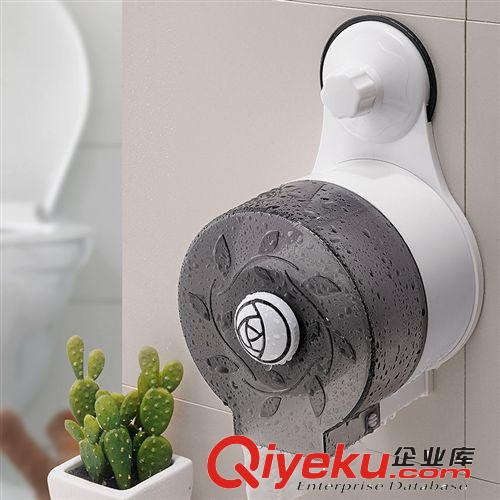 雙慶創意強力吸盤防水浴室紙巾盒創意紙巾架吸盤卷紙架塑料1800