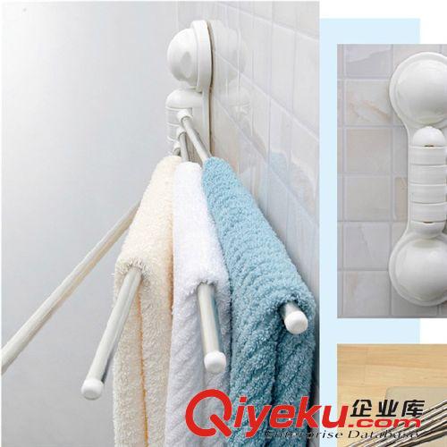 雙慶不銹鋼強(qiáng)力吸盤可旋轉(zhuǎn)四桿毛巾架浴室掛浴巾架子毛巾?xiàng)U1069原始圖片2