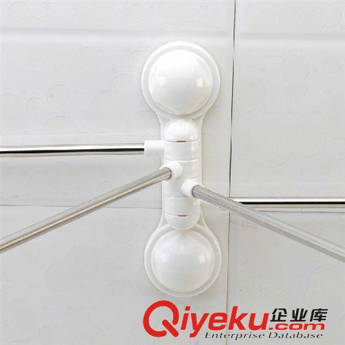 雙慶不銹鋼強(qiáng)力吸盤可旋轉(zhuǎn)四桿毛巾架浴室掛浴巾架子毛巾?xiàng)U1069原始圖片3