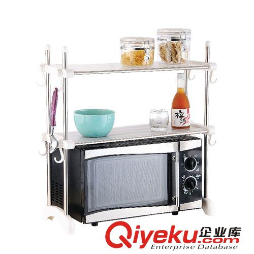 雙慶創意多功能不銹鋼雙層微波爐置物架收納架整理架可伸縮7009