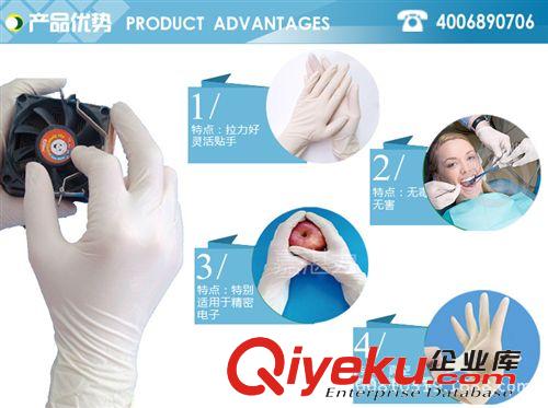 低價供應有粉/無粉乳膠手套，一次性醫用檢查手套原始圖片3