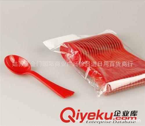 一次性紅色勺子 婚慶用品 婚宴必備 一次性塑料紅勺子 整包批發原始圖片2