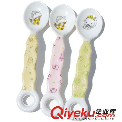 嬰幼兒用品寶寶餐具兒童塑膠勺子安全湯匙兒童碗吃飯勺環柄小勺原始圖片3