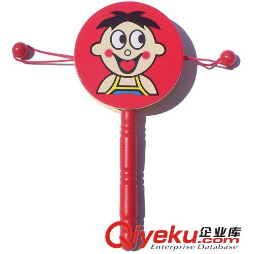 益智玩具兒童卡通撥浪鼓傳統(tǒng)嬰兒玩具木制手搖鼓原始圖片2